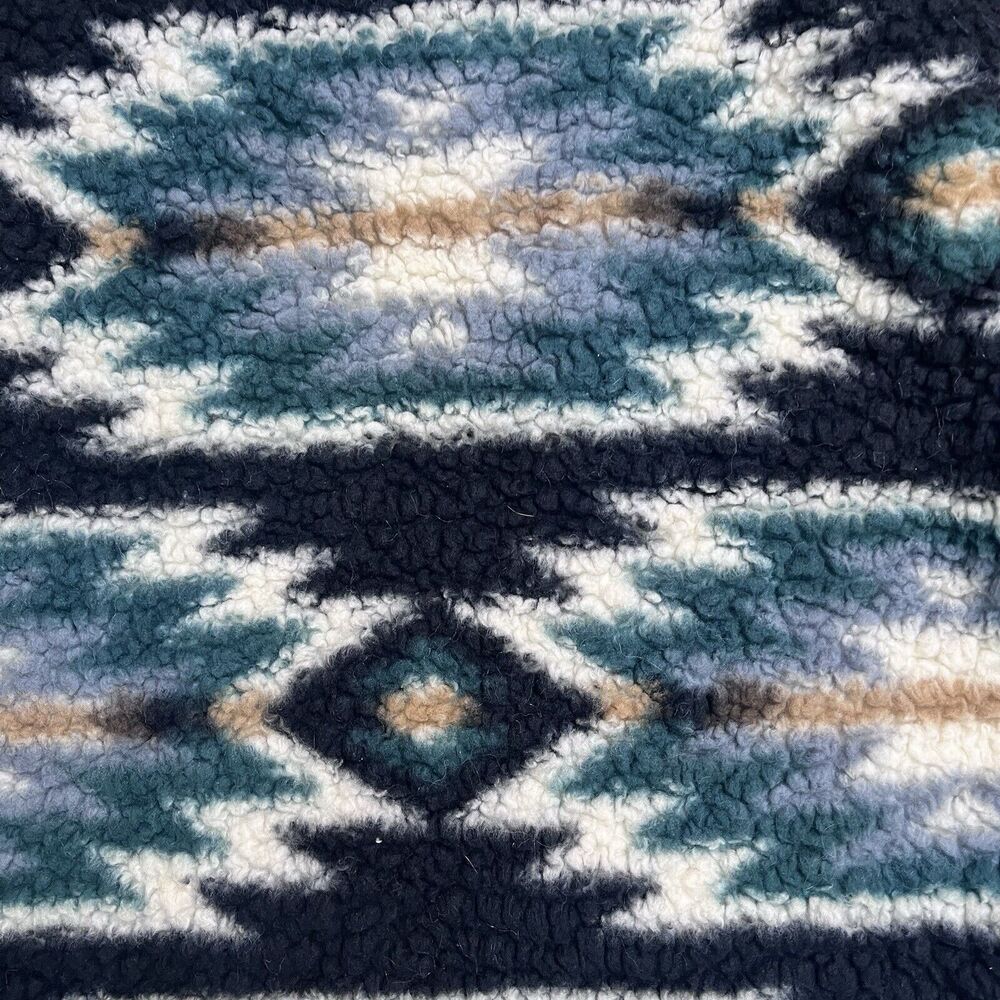 Home Free Aztec Design Pull Over Teddy Cozy OHIO Sweatshirt Sweater Size Medium - Picture 14 of 15